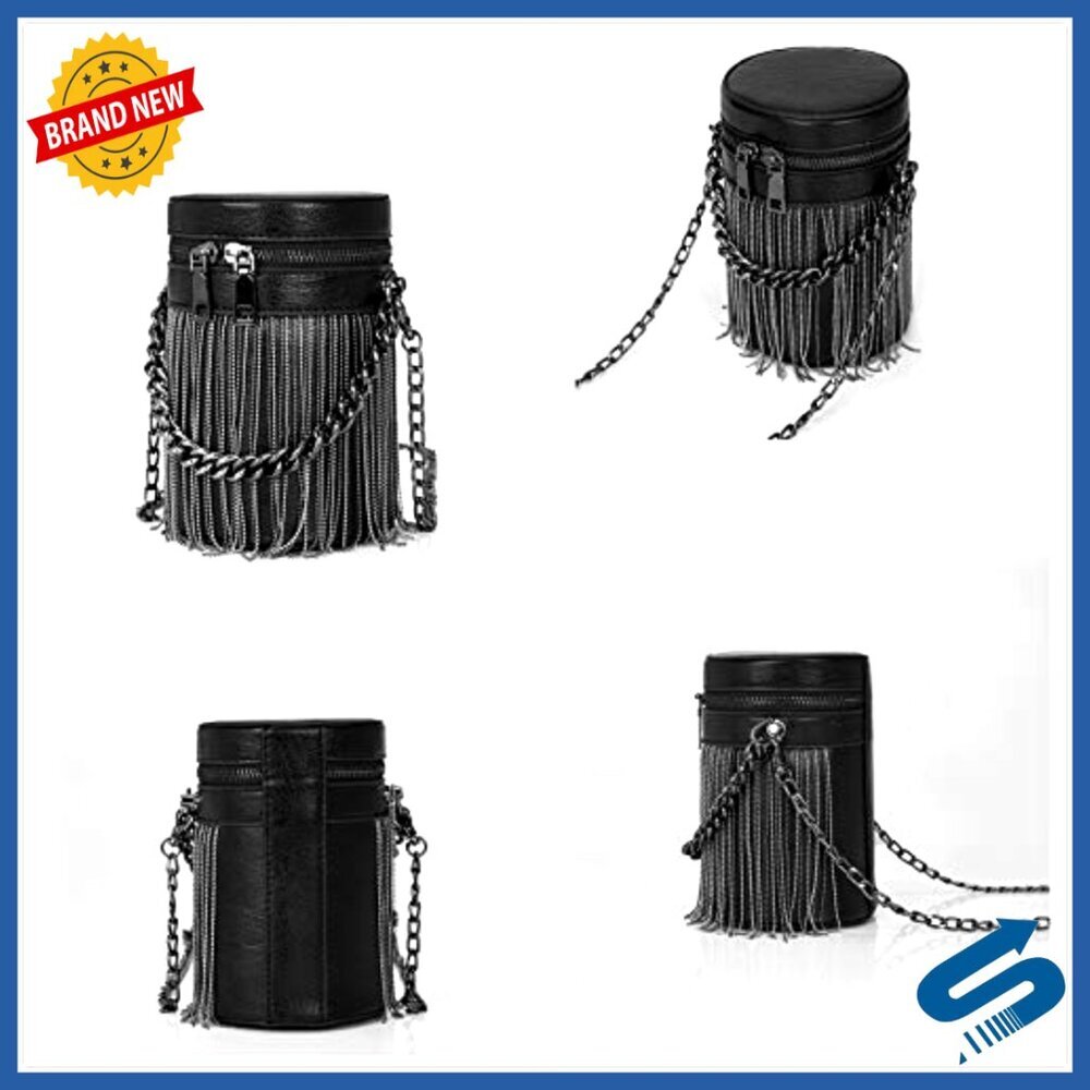 Y2K Punk Tassel Tote Vegan Leather Shoulder Bag Gothic Rock Fashion Crossbody - Picture 4 of 7